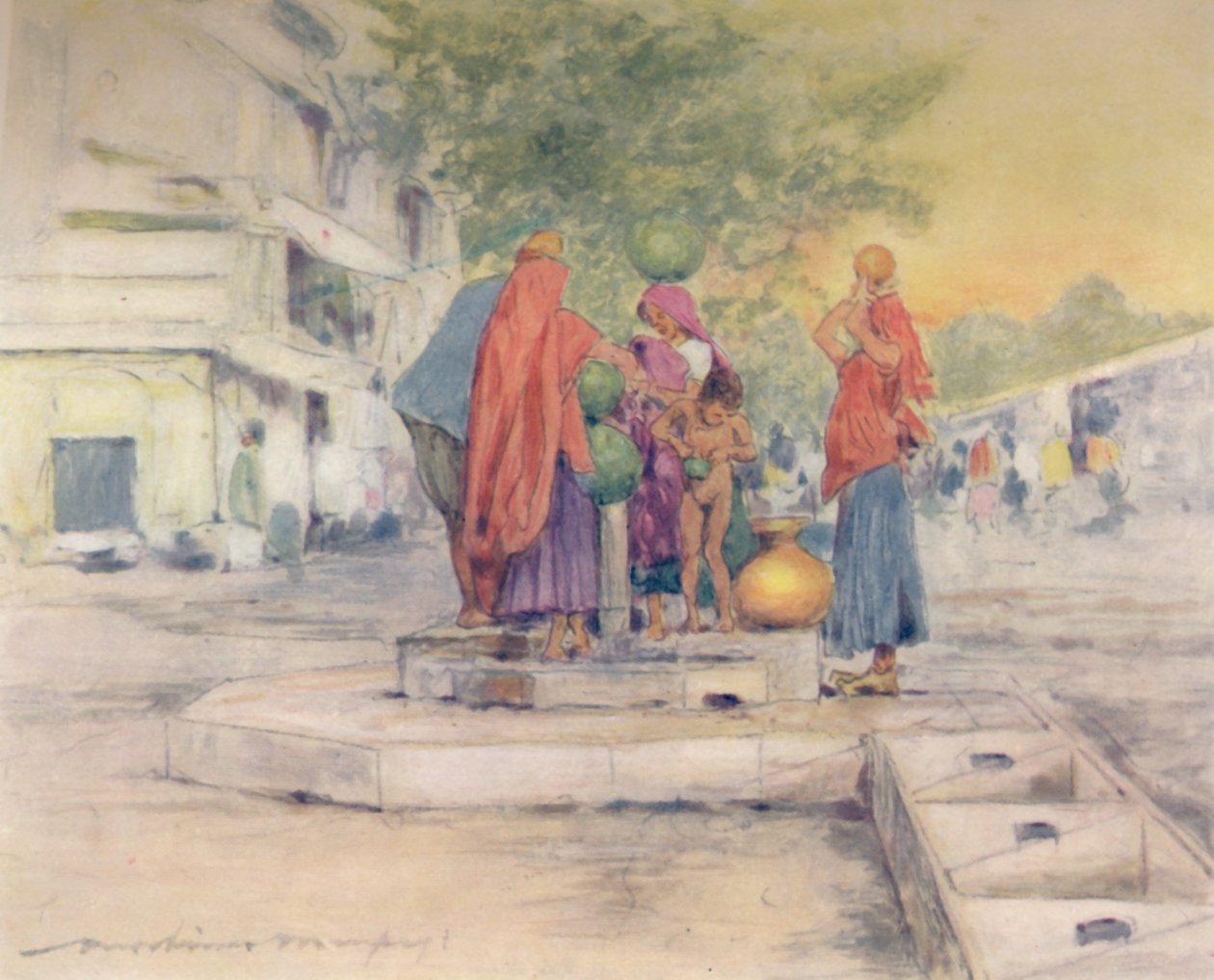 Fountain, Jeypore, 1905 tekijältä Mortimer Ludington Menpes