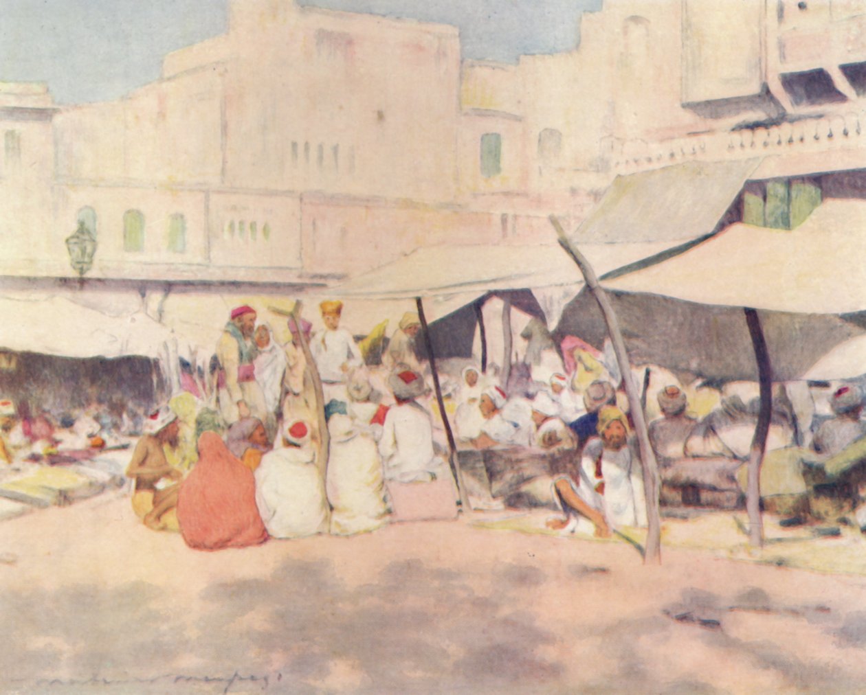 Markkinapaikalla, Jeypore, 1905 tekijältä Mortimer Ludington Menpes