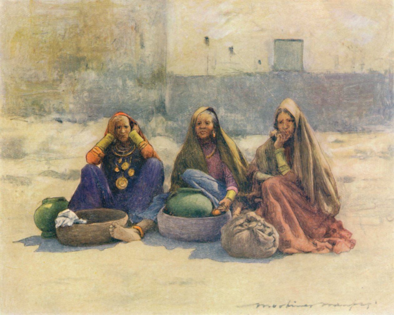 Ajmeren markkinanaiset, 1905 tekijältä Mortimer Ludington Menpes