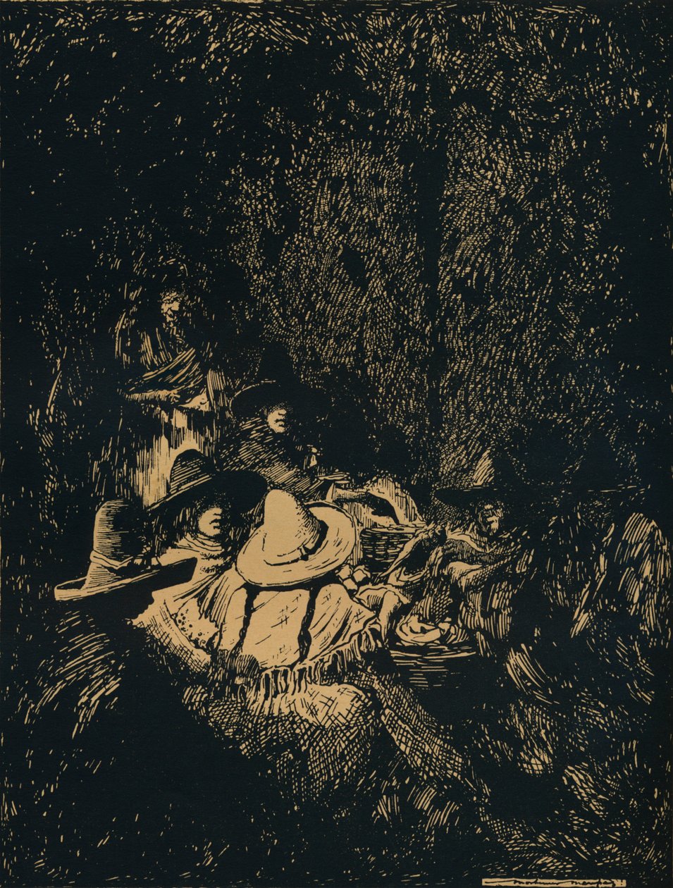 Yökohtaus Pueblassa, c1895, 1896 tekijältä Mortimer Ludington Menpes