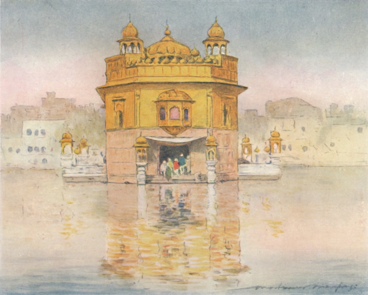 Kultainen temppeli, Amritsar, 1905 tekijältä Mortimer Ludington Menpes