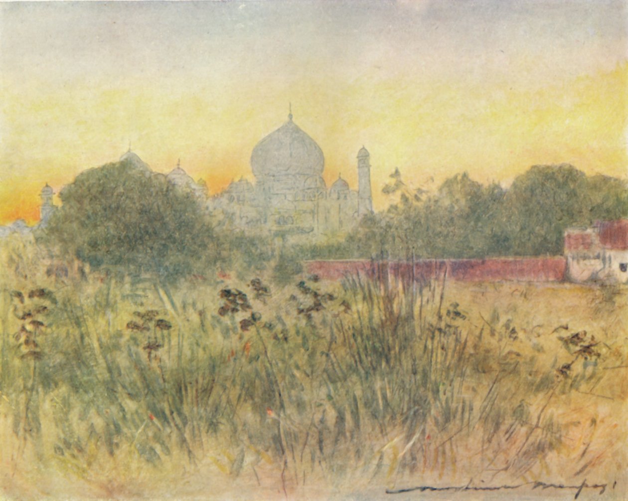 Taj Mahal, Agra, 1905 tekijältä Mortimer Ludington Menpes