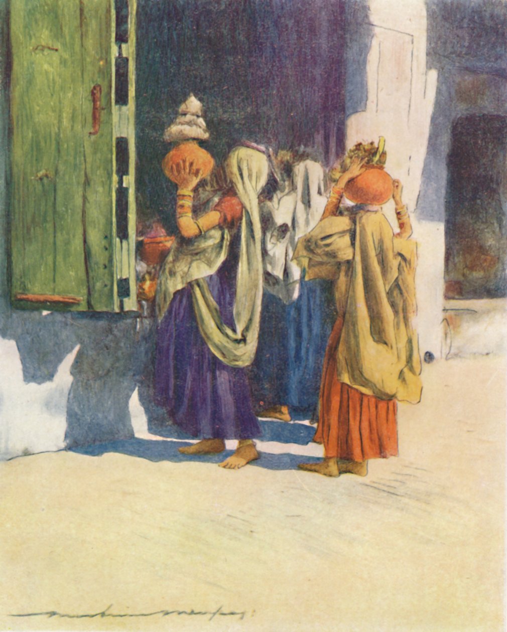 Vedenkuljettajat Nuthassa, 1905 tekijältä Mortimer Ludington Menpes