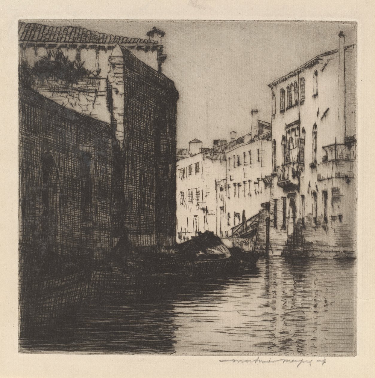 A Back Canal, Venetsia (palatseja) tekijältä Mortimer Menpes