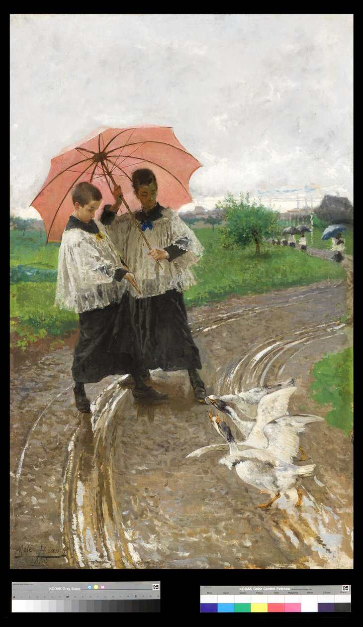 Palatessaan festivaaleilta, 1880 tekijältä Mose Bianchi