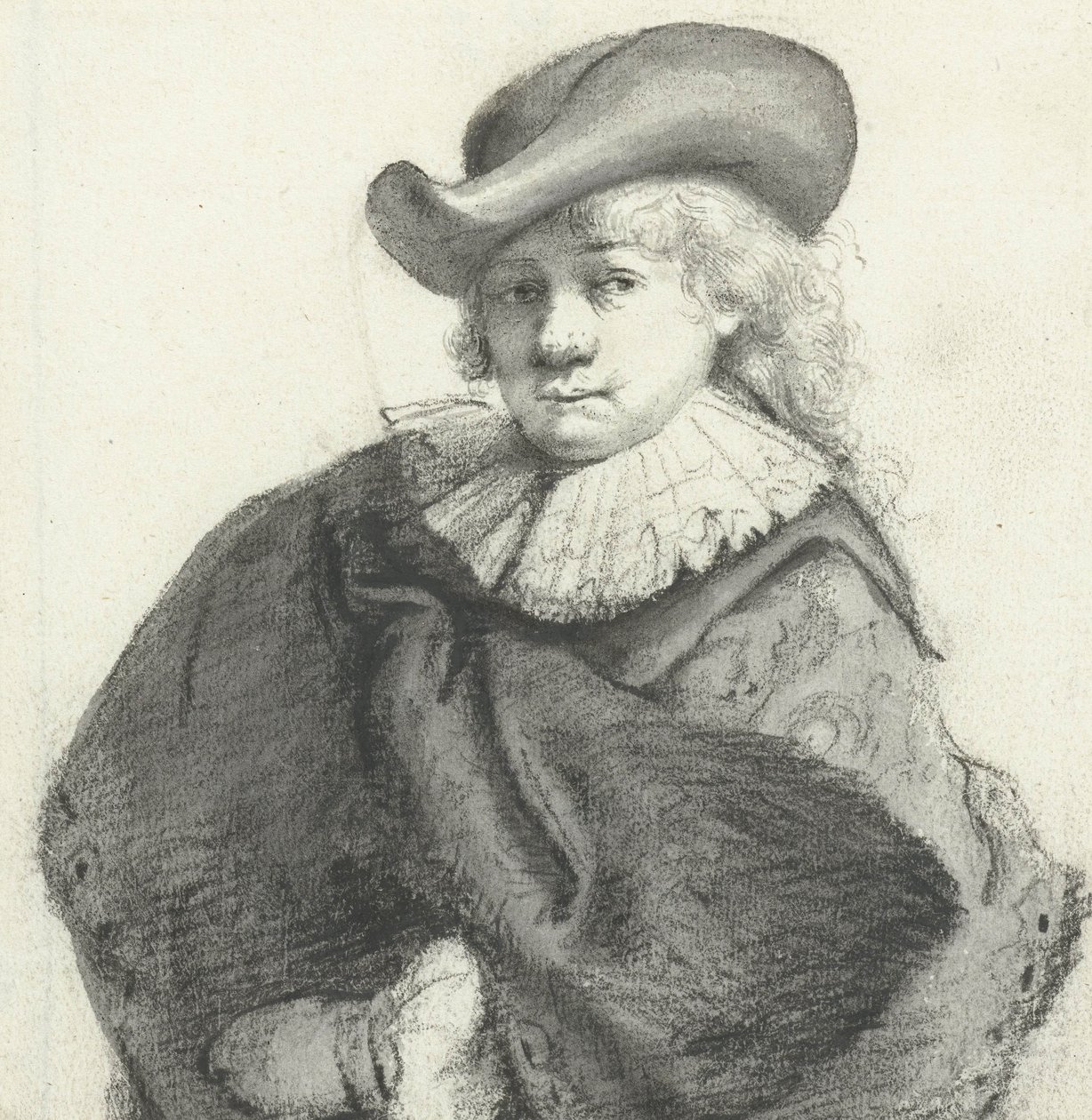 Rembrandtin muotokuva Rembrandt van Rijnin mukaan, n. 1660 tekijältä Moses Ter Borch