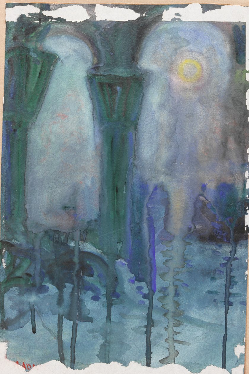 Night Reflections, Venetsia (akvarelli paperille) tekijältä Moses J. Adams