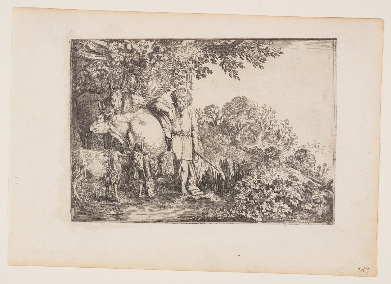 Argus hoitamassa laumaansa, levy 2 teoksesta The Story of Mercury and Argus (Merkuriuksen ja Arguksen tarina) tekijältä Moses van Uyttenbroeck