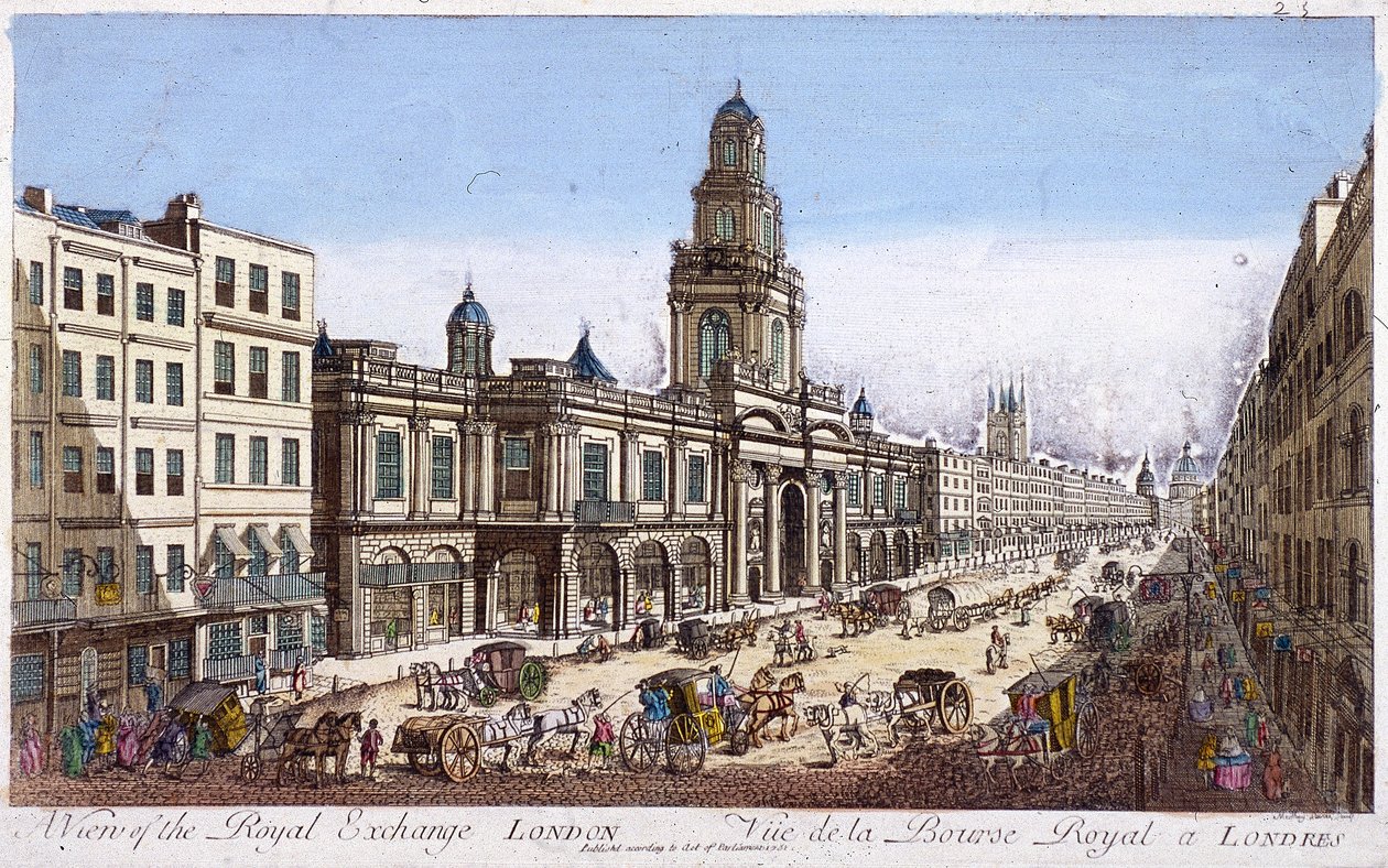 Royal Exchange 2. ulkopuoli, Lontoo, 1761 tekijältä Mothey Lairee