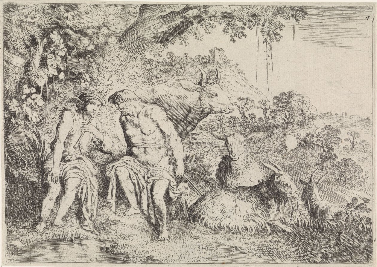 Mercury tuudittaa Argusin uneen Mercury and Argus (sarjan nimi) tekijältä Moyses van Wtenbrouck