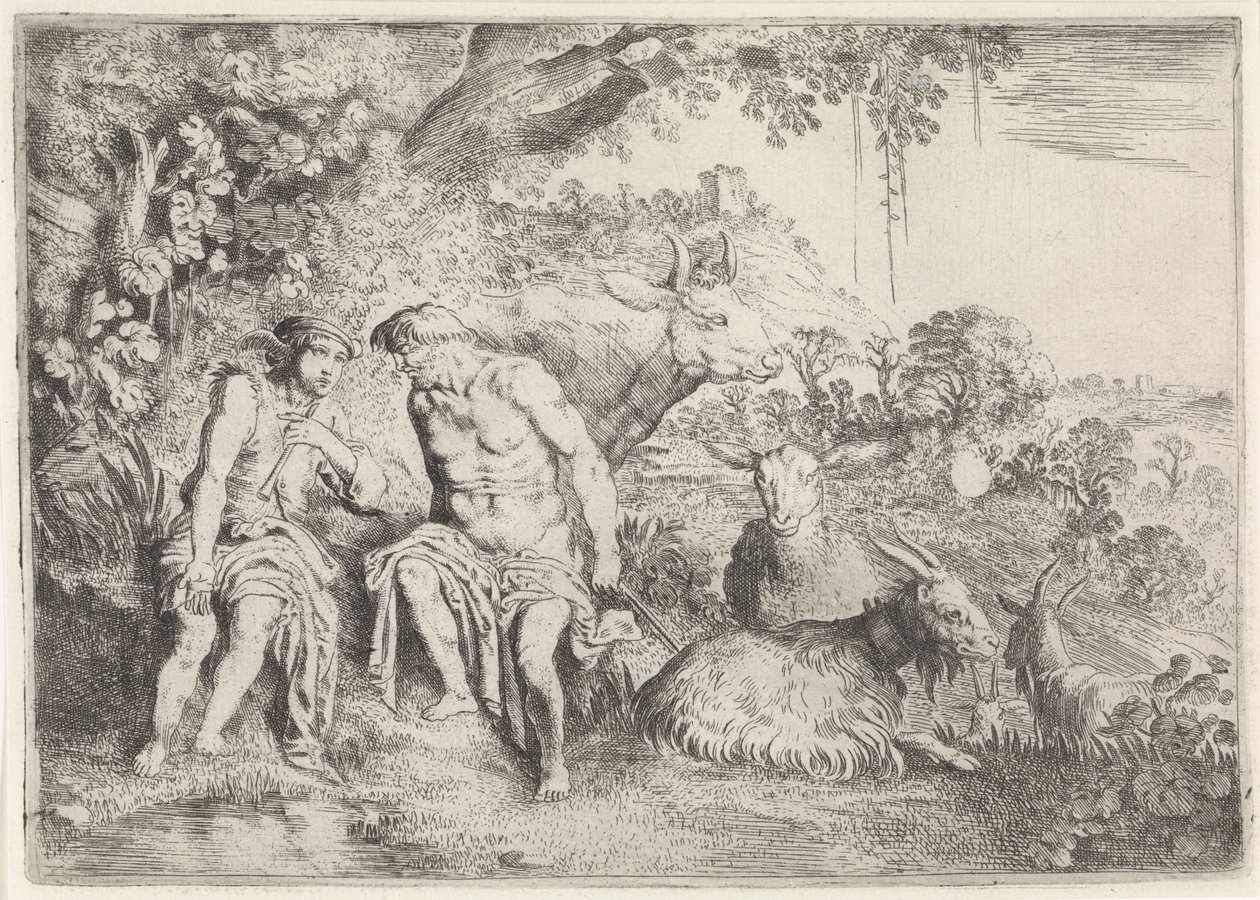 Mercury tuudittaa Argusin uneen Mercury and Argus (sarjan nimi) tekijältä Moyses van Wtenbrouck