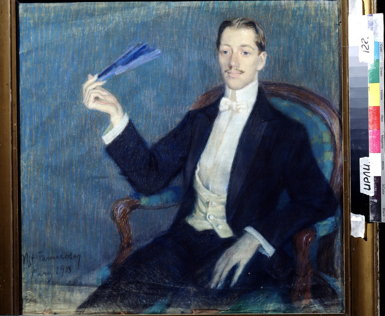 Runoilija Nikolai Gumiljovin (1886-1921) muotokuva. Mstislav Vladimirovich Farmakovskin (1873-1946) työ, pastelli paperille tekijältä Mstislav Vladimirovich Farmakovsky