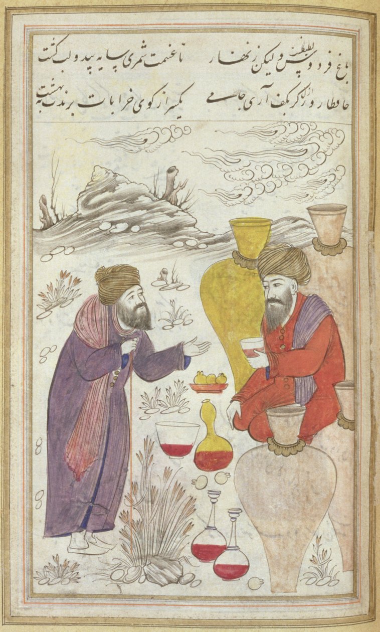 Huonekalut ja erilaiset esineet 1100- ja 1300-luvuilta tekijältä Mughal School