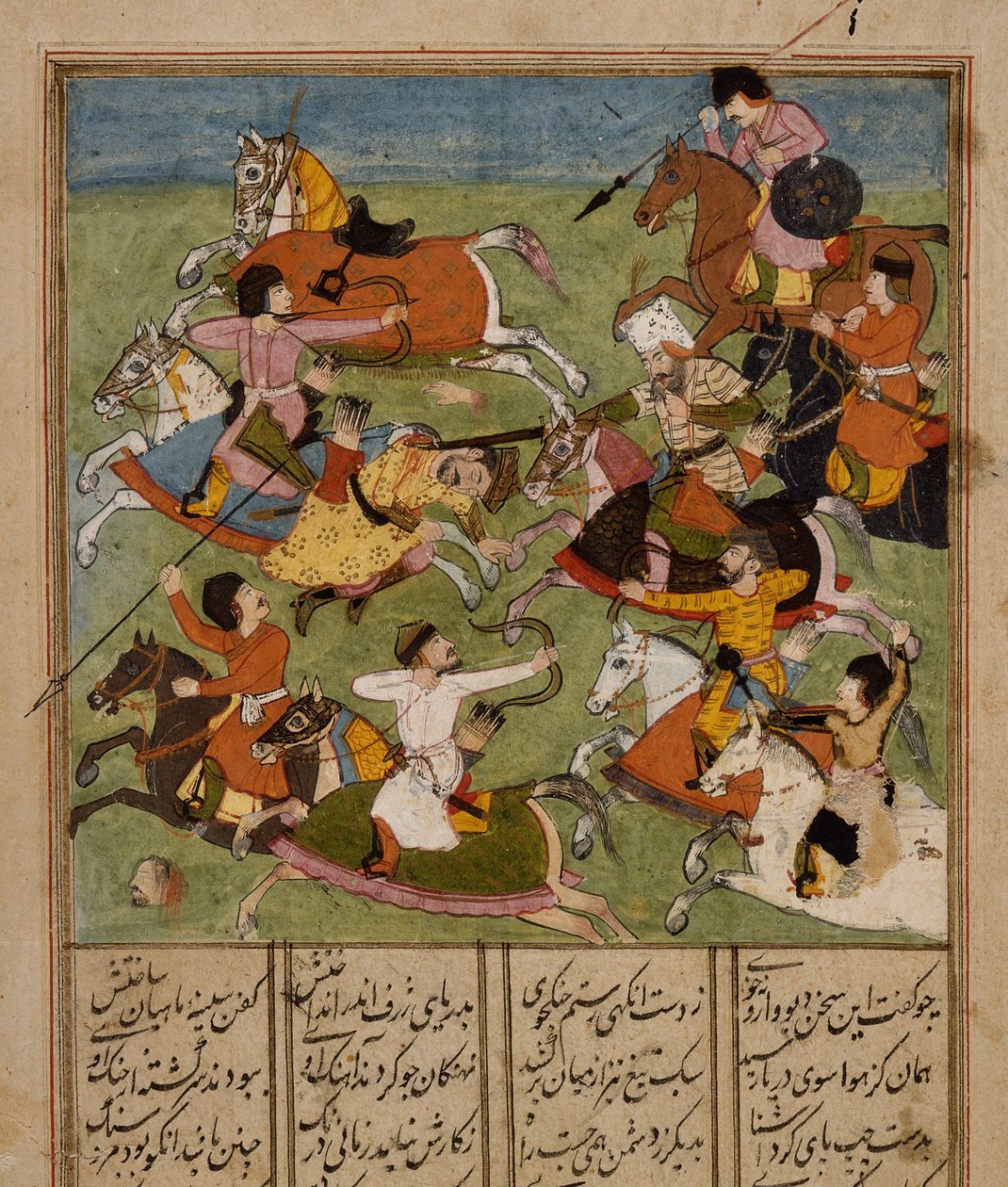Taistelukohtaus, n. 1610-20 tekijältä Mughal School