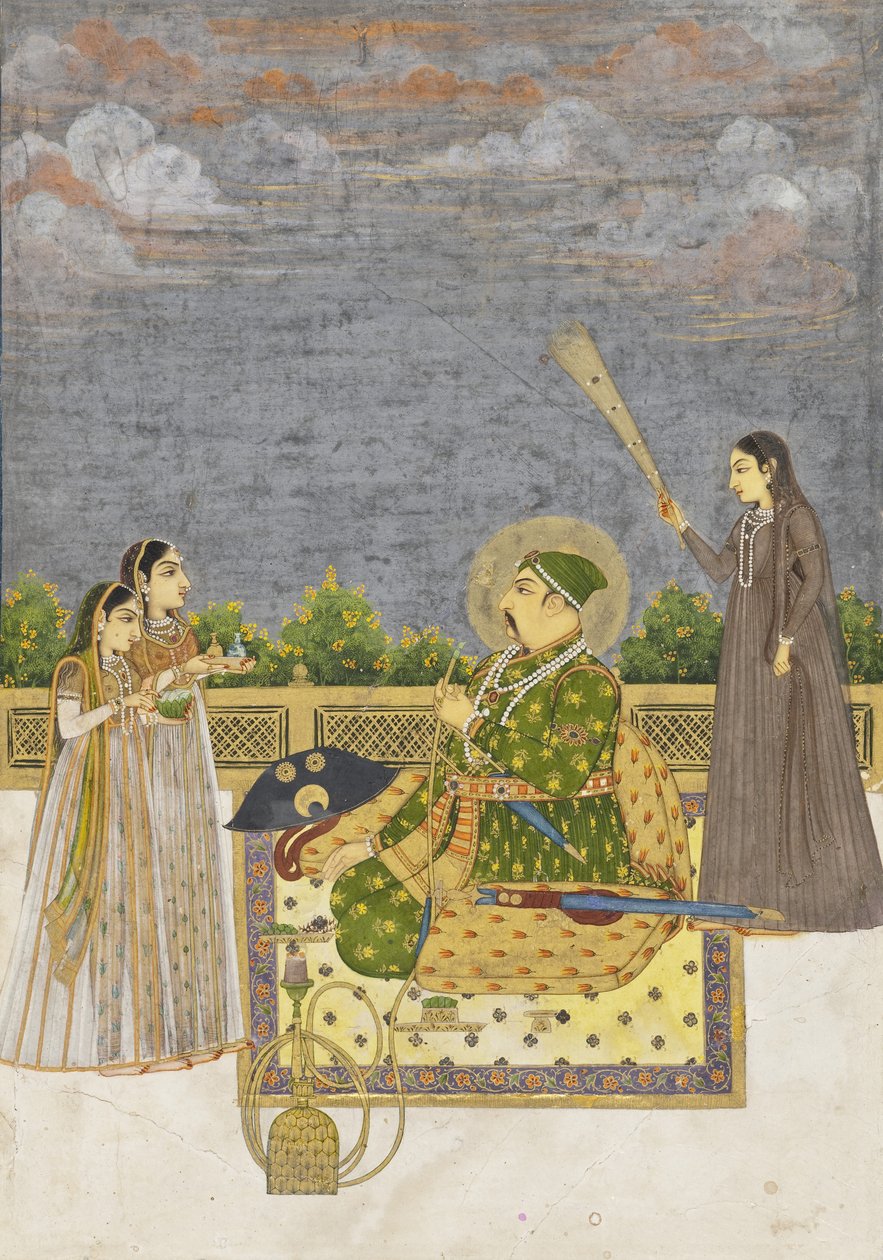 Keisari Muhammad Shah, n. 1735 tekijältä Mughal School