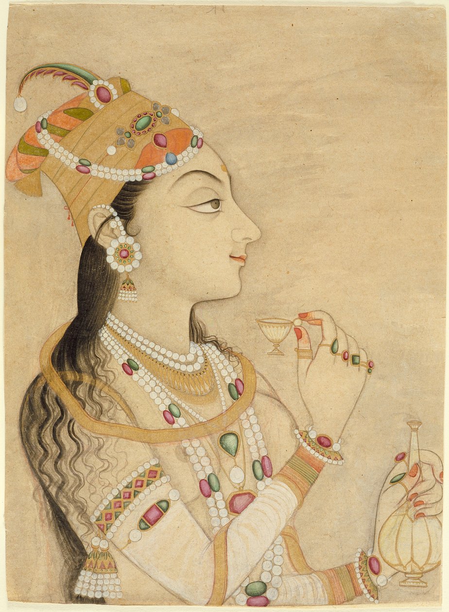 Idealoitu muotokuva Mughal-keisarinna Nur Jahanista tekijältä Mughal School