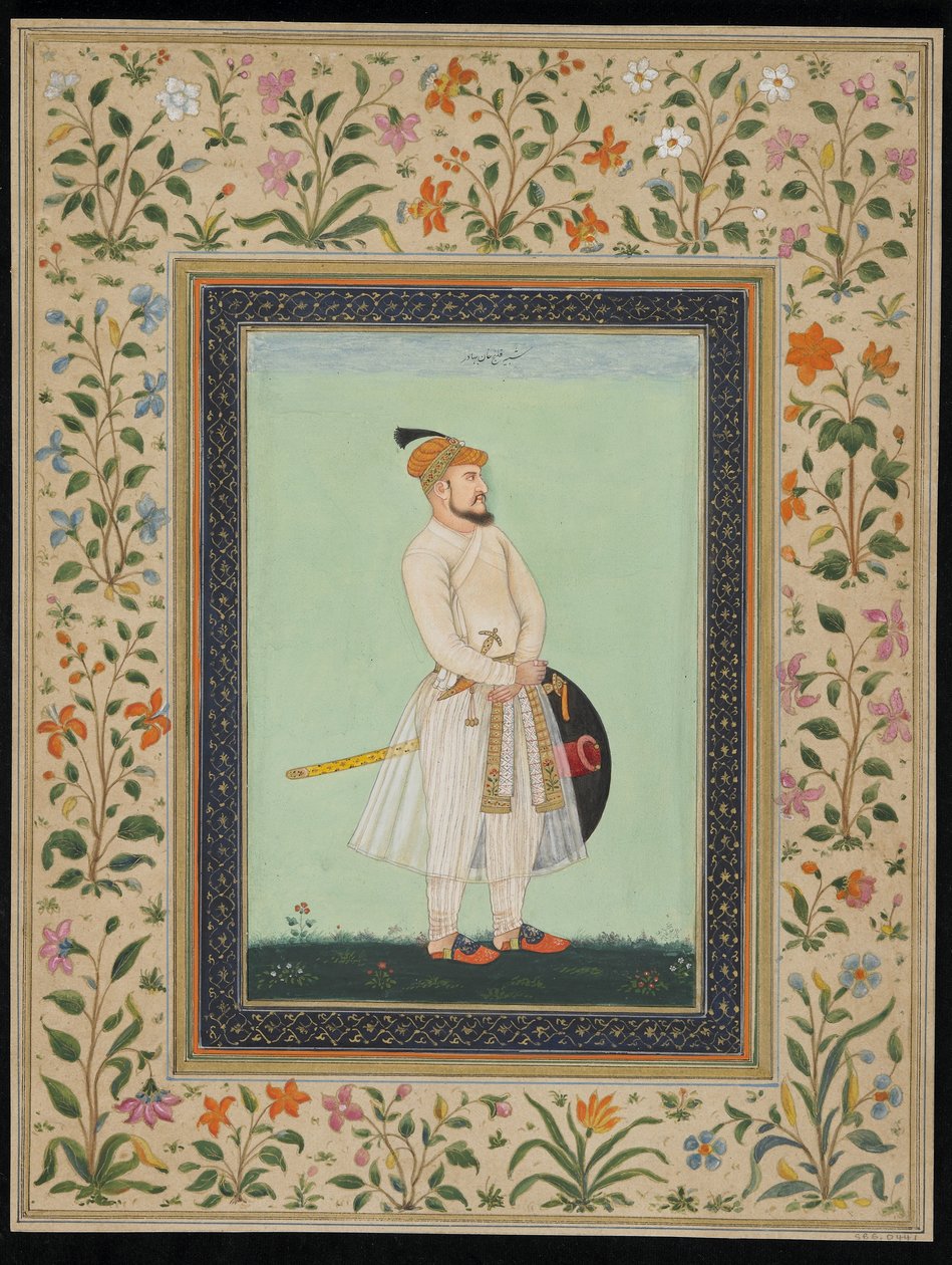 Qilich Khan, erillinen albumifolio, n. 1900 tekijältä Mughal School