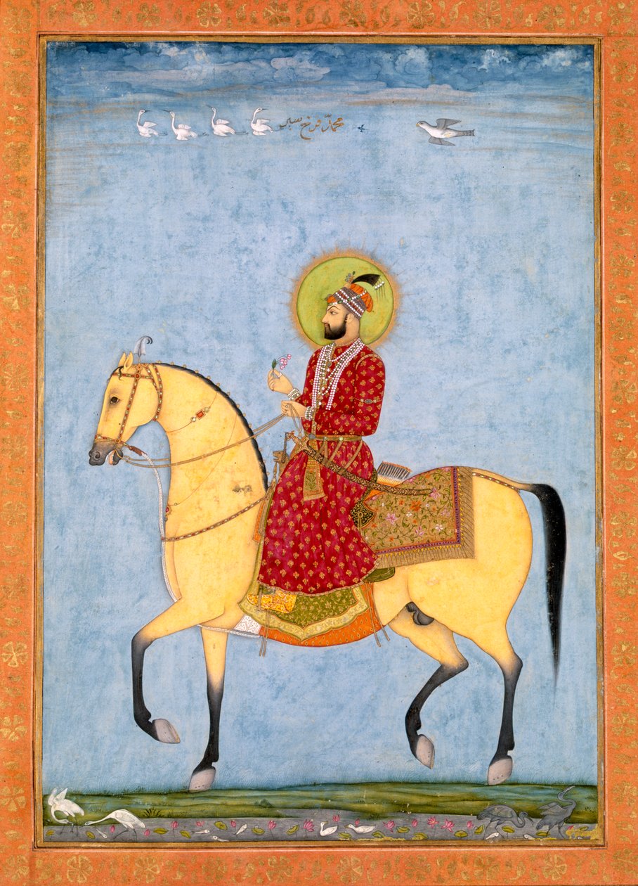 Mughal-keisari Farrukhsiyar (1683-1719) (r.1713-19), Large Clive -albumista tekijältä Mughal School