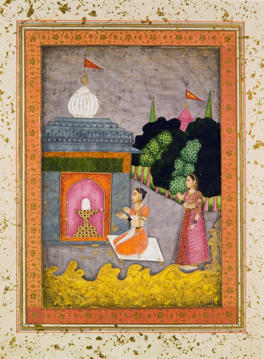 Bhairavi Ragini, n. 1760 (maali ja kulta paperille) tekijältä Mughal School