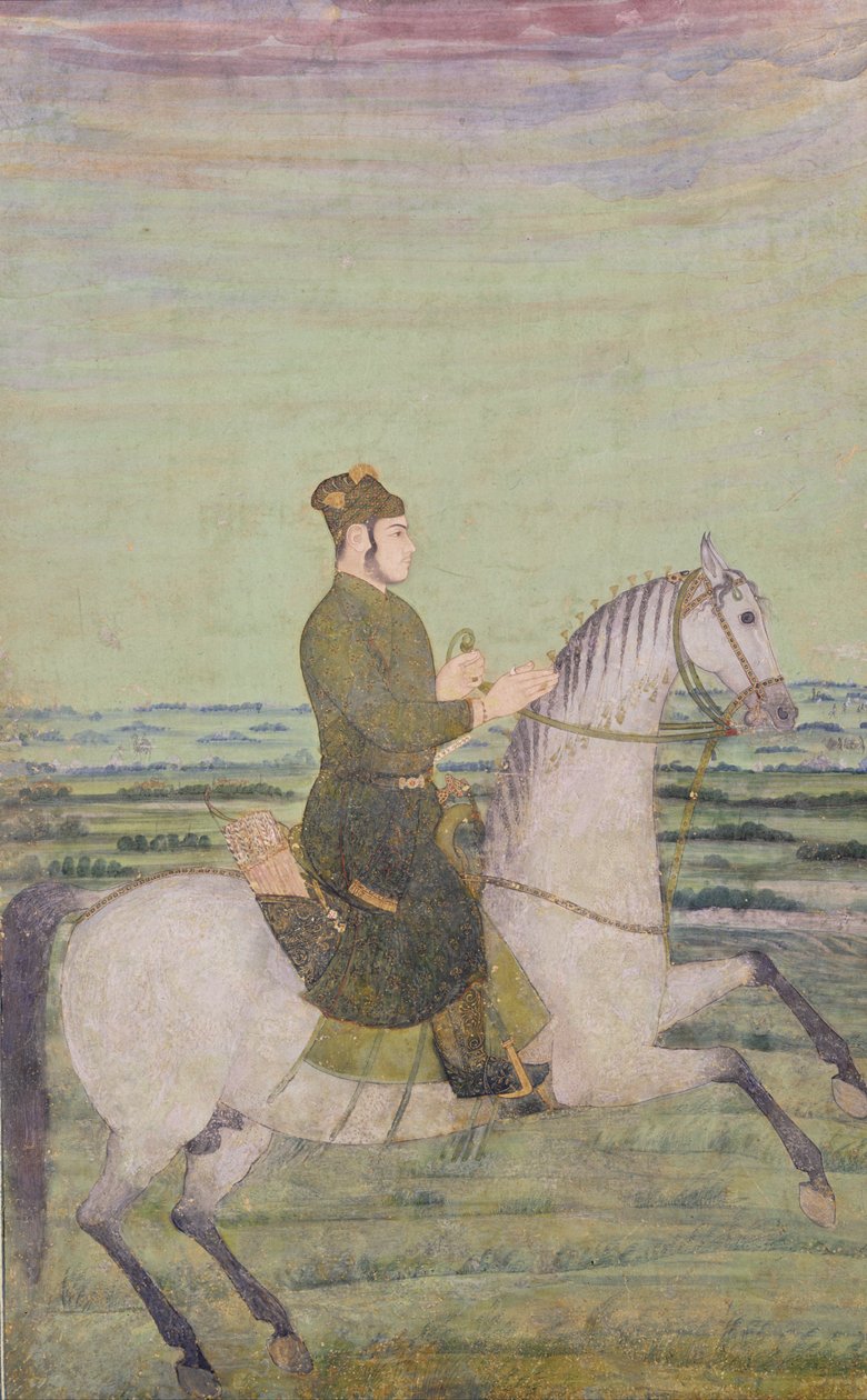Mughal-aateli hevosen selässä, noin 1700 tekijältä Mughal School
