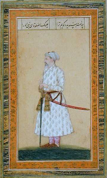 Prinssi miekalla, Small Clive Albumista (läpinäkymätön akvarelli paperille) tekijältä Mughal School