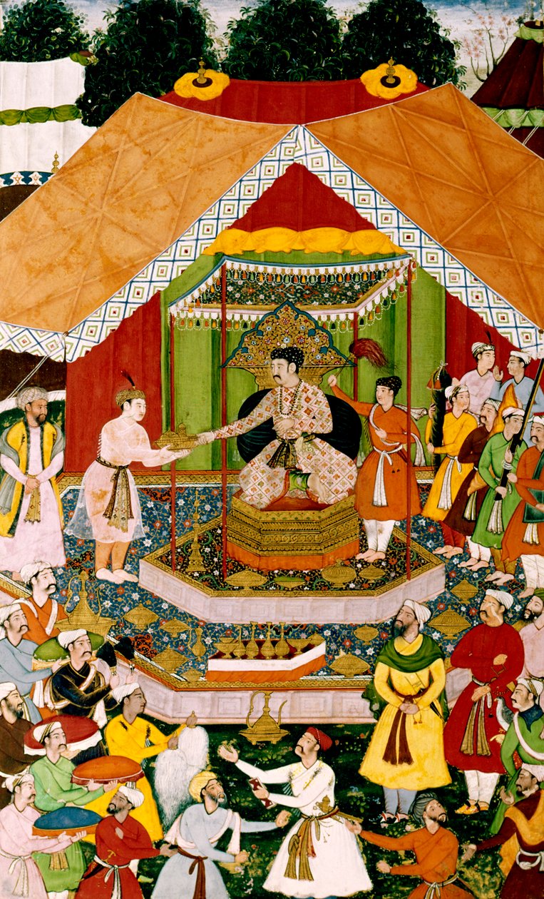 Akbar ja Azim Khan Dipalpurissa, n. 1590-1595 tekijältä Mughal School