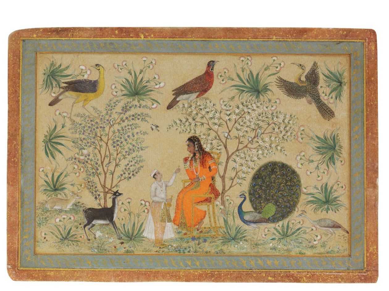 Jalo nainen puutarhassa, noin 1740 tekijältä Mughal School