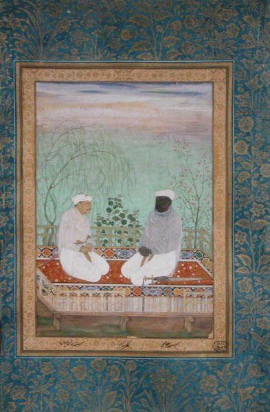 Muotokuvat kahdesta maanomistajasta, Rai Bharosta ja Jassa Jamista Gujaratista, n. 1618 (guassi pergamentilla) tekijältä Mughal School