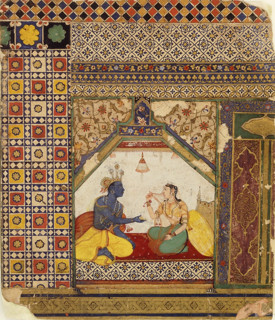 Rama yrittää oikeuttaa Sitalle hänen kieltäytymisensä, n. 1595 tekijältä Mughal School