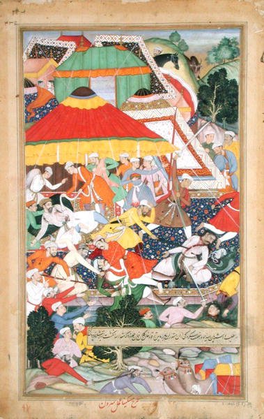 Kilan Khanin haavoittuminen Rajiputin toimesta hänen marssissaan Gujaratiin vuonna 1573, Abu