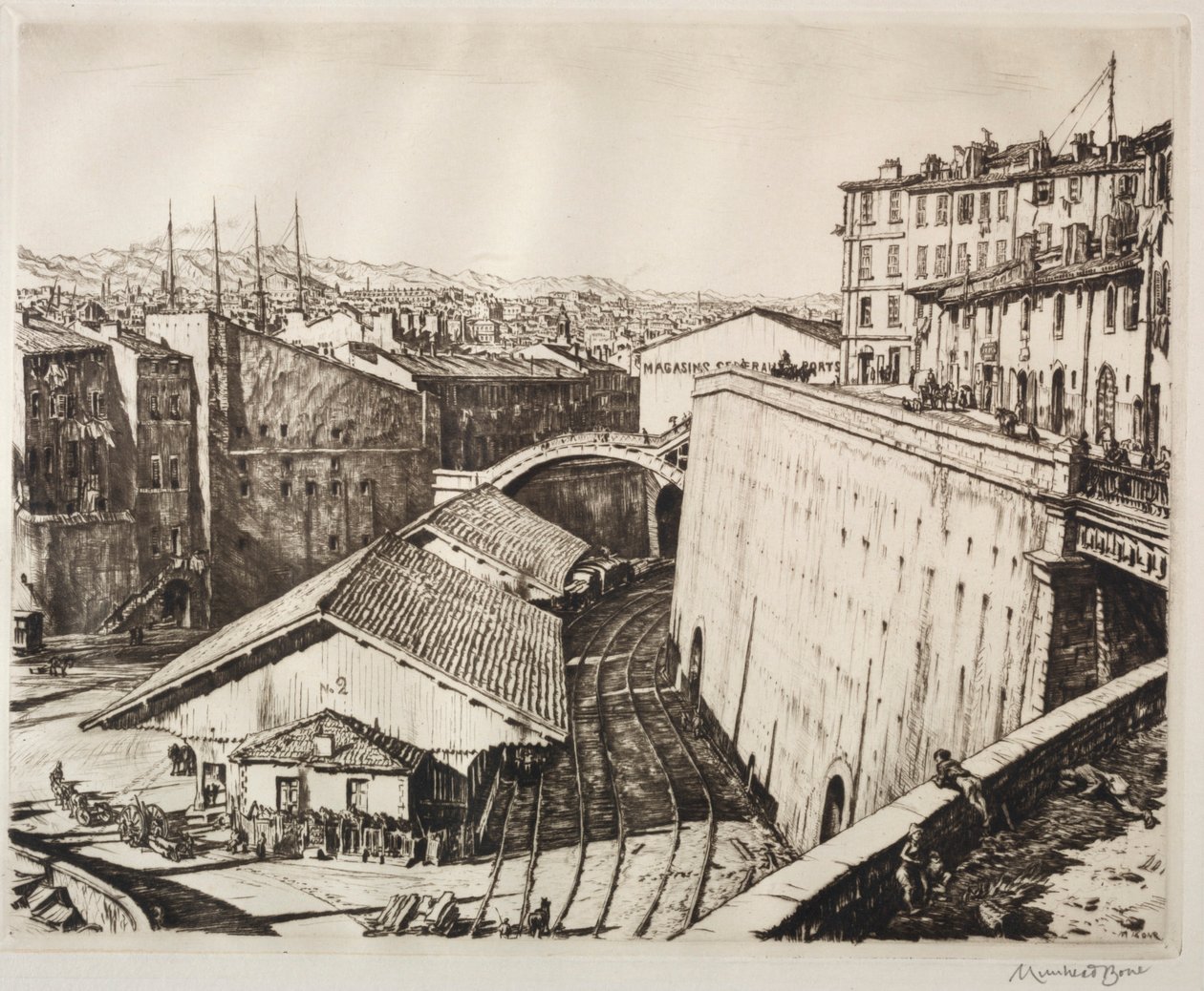 Junahalli, Marseille tekijältä Muirhead Bone