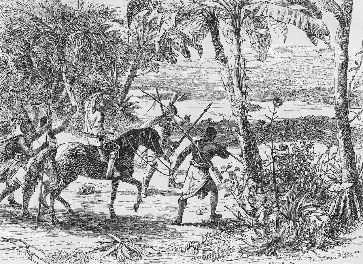 Näin äärettömällä ilolla tehtäväni suuren kohteen, - kauan etsityn majesteettisen Nigerin, joka kimalteli aamuauringossa, 1860 tekijältä Mungo Park