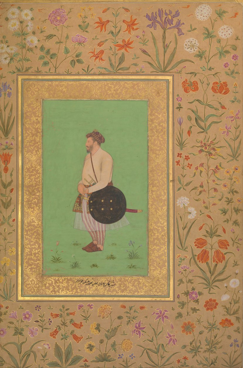 Muotokuva Khanista Bahadur Nusrat Jungin aikana, Folio Shah Jahan -albumista, Verso: Ka. 1640. tekijältä Murad