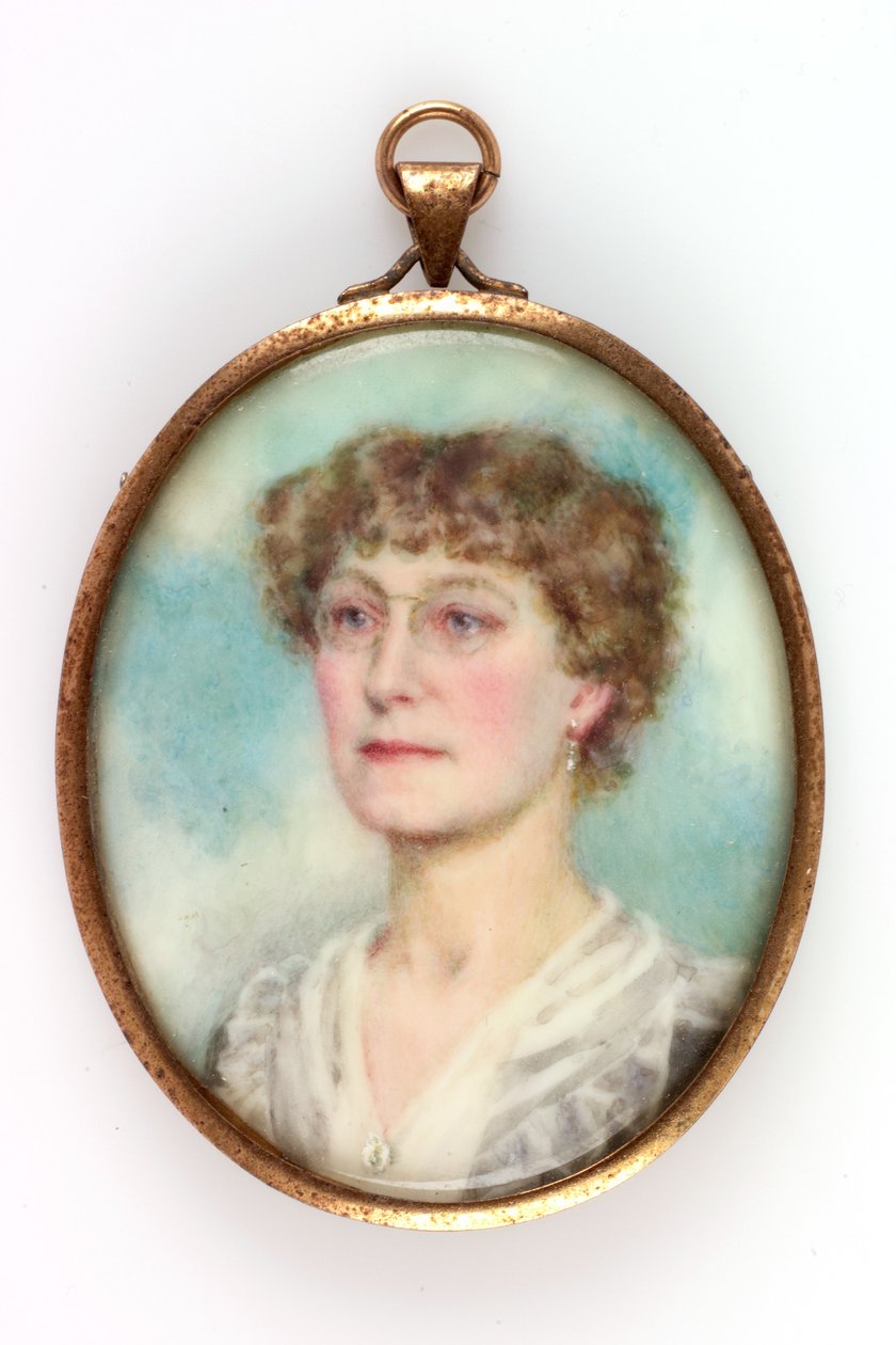 Neiti Ada de Cardonnel-Lawsonin muotokuva, 1914 (vartalonväri, kynä ja wc paperilla) tekijältä Muriel Linton