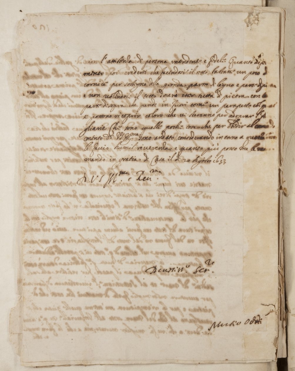 Portfolio Urbinon Mutio Oddin ym. piirustuksista, s. 120, n. 1635-1640 (kynä ja muste paperille sidottussa tilavuudessa) tekijältä Muzio Oddi