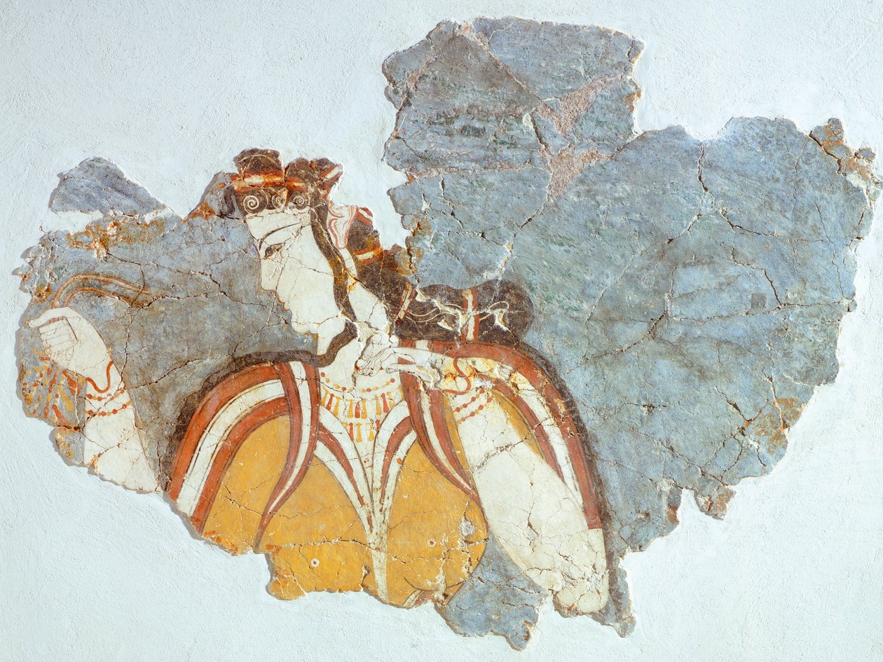 Hovinrouva, fresko Mycenaen palatsista (Kreikka), Mykeneen sivilisaatio tekijältä Mycenaean