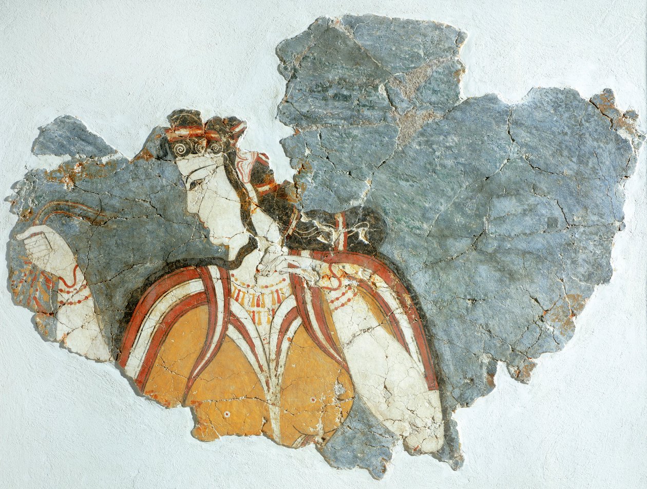 Hovinrouva, fresko Mycenaen palatsista, Kreikasta, mykeneen sivilisaatiosta tekijältä Mycenaean