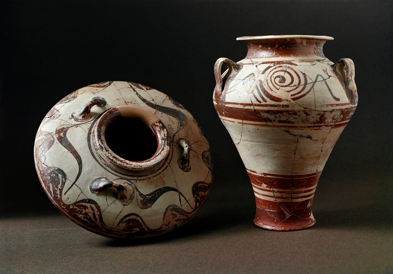 Mykeneen taidetta: keraamiset maljakot. 1400 eaa. Athenes, Musee de l