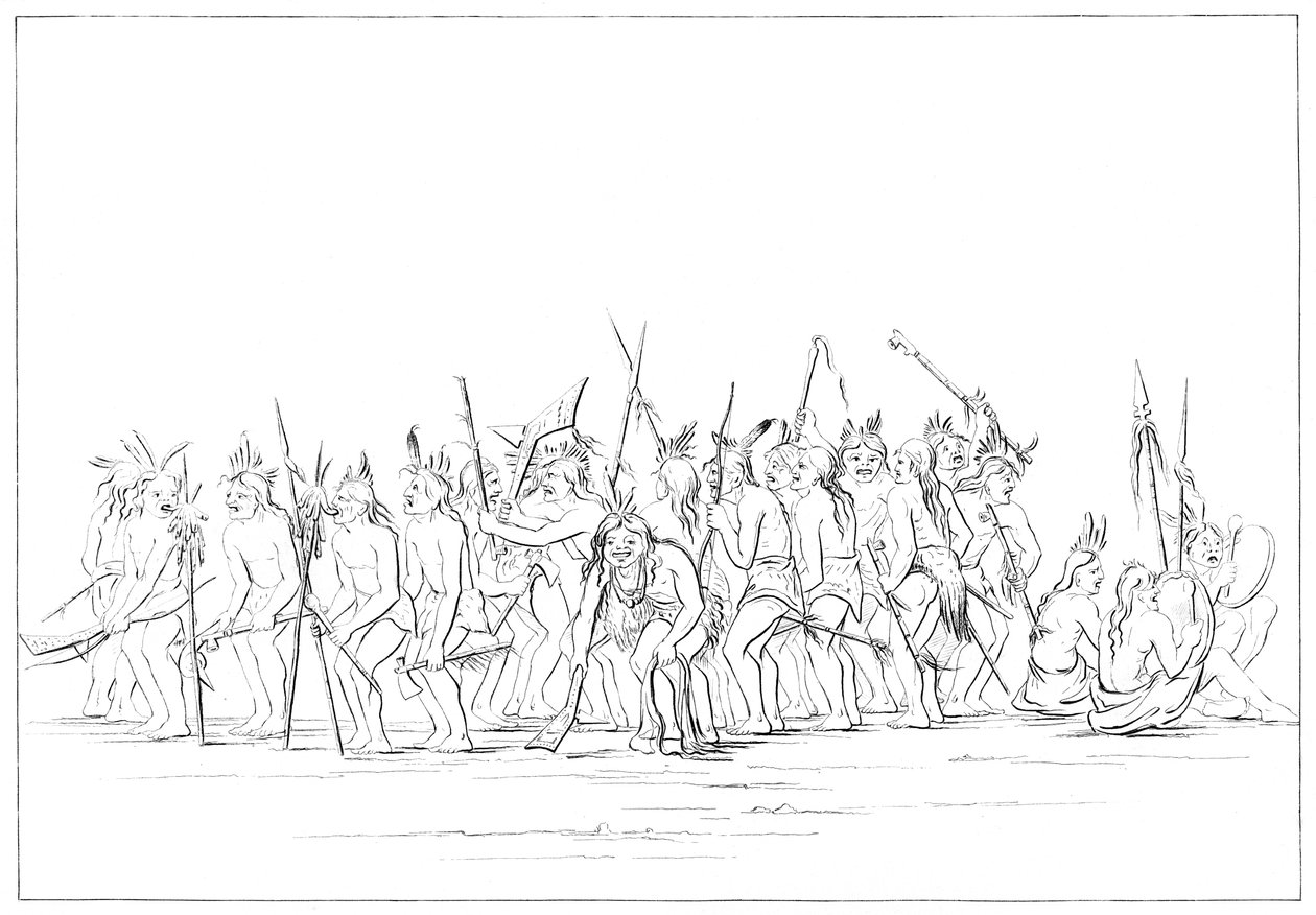 Siouxin koiratanssi, 1841. tekijältä Myers and Co