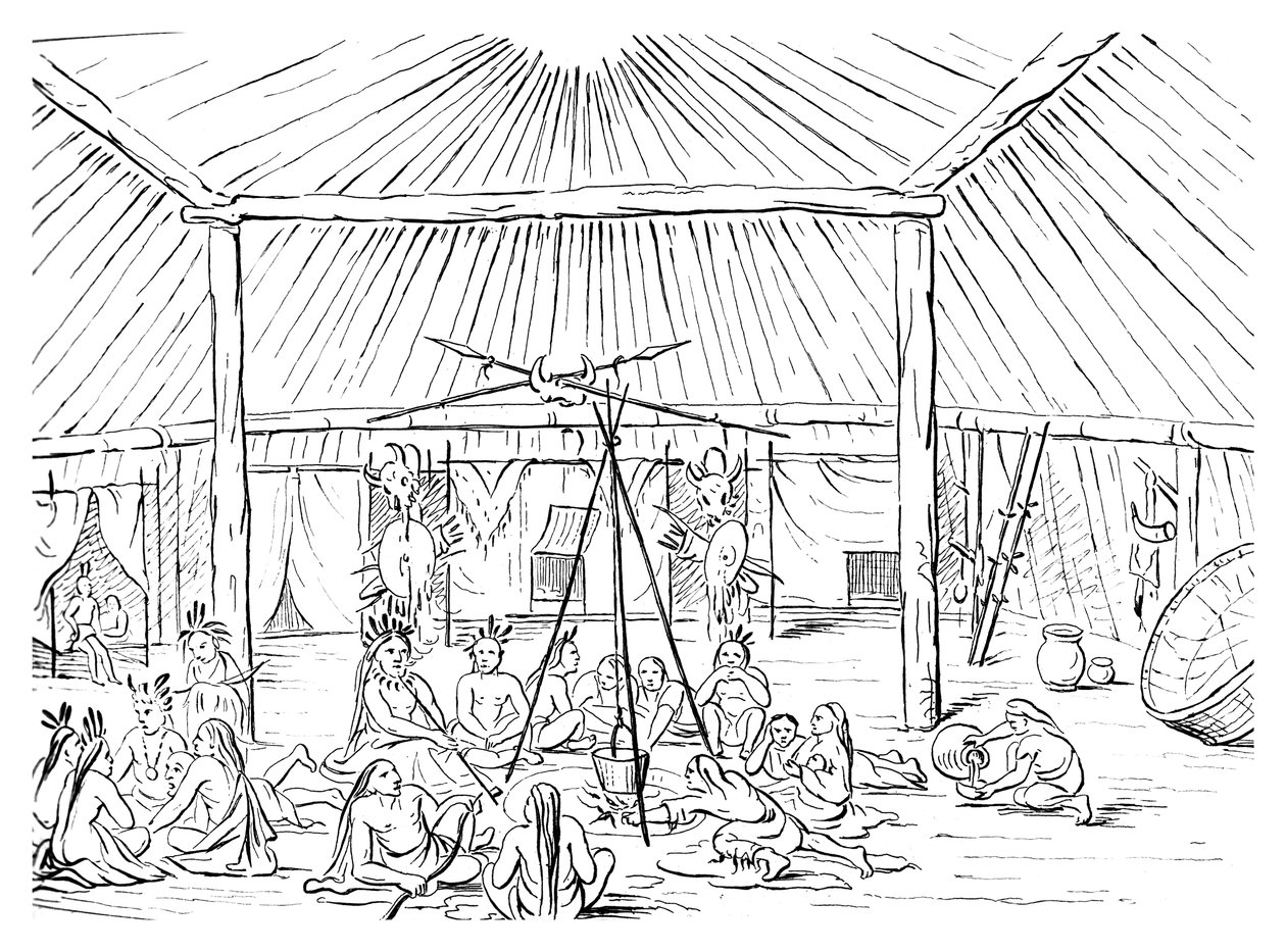 Teepeen sisustus, 1841. tekijältä Myers and Co