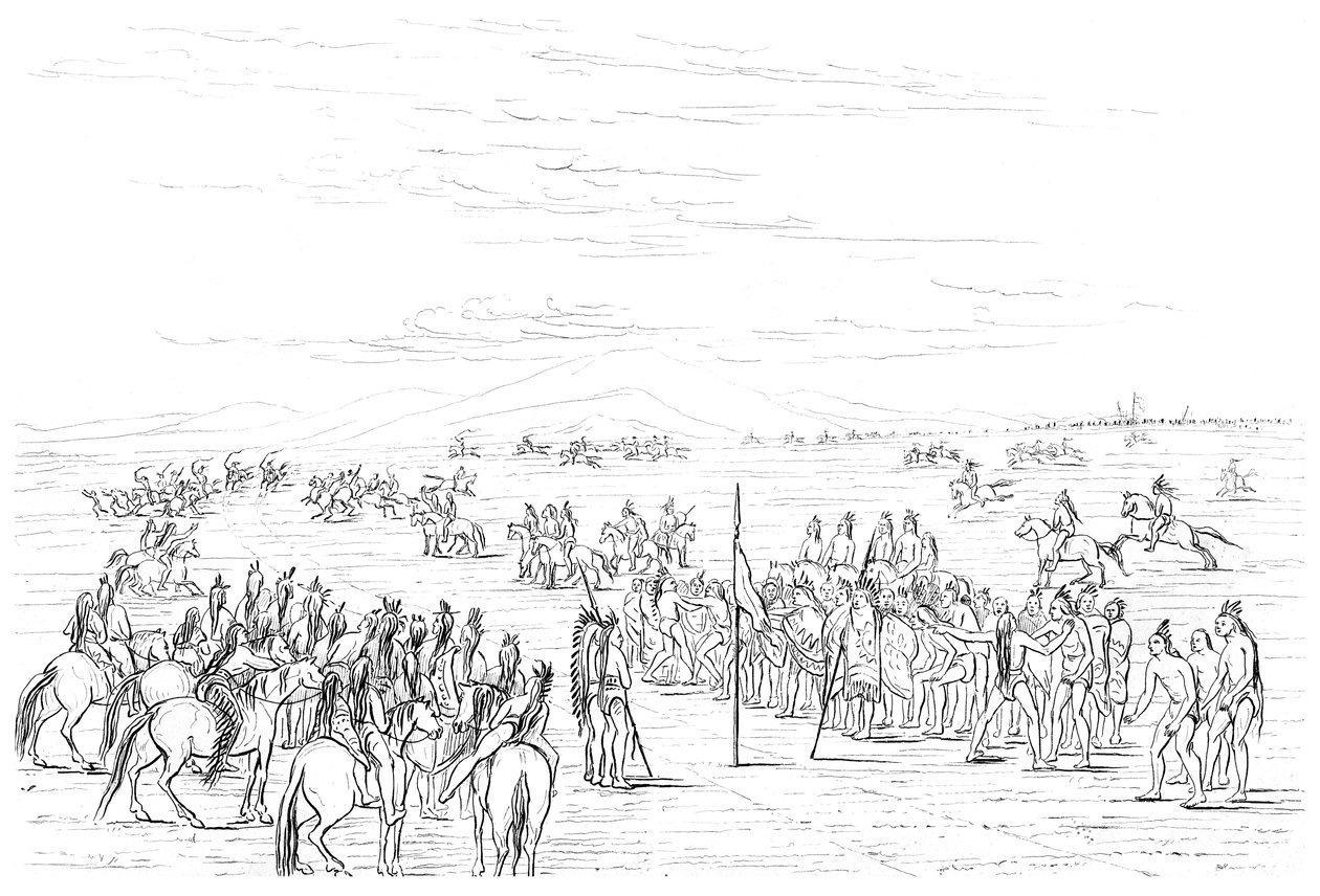 Native American hevoskilpailut, 1841. tekijältä Myers and Co