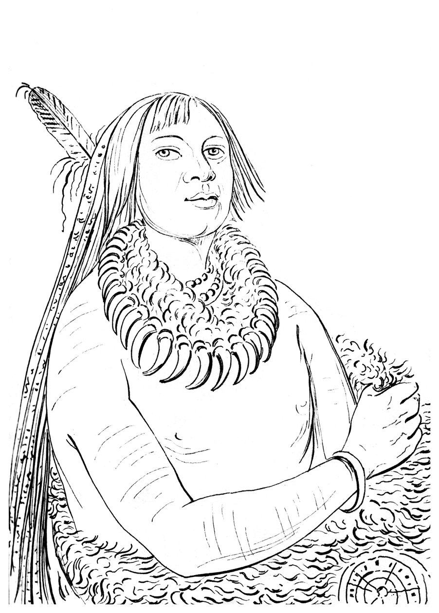 Muotokuva Hänestä, joka ryntää läpi keskellä, intiaani mies, 1841. tekijältä Myers and Co