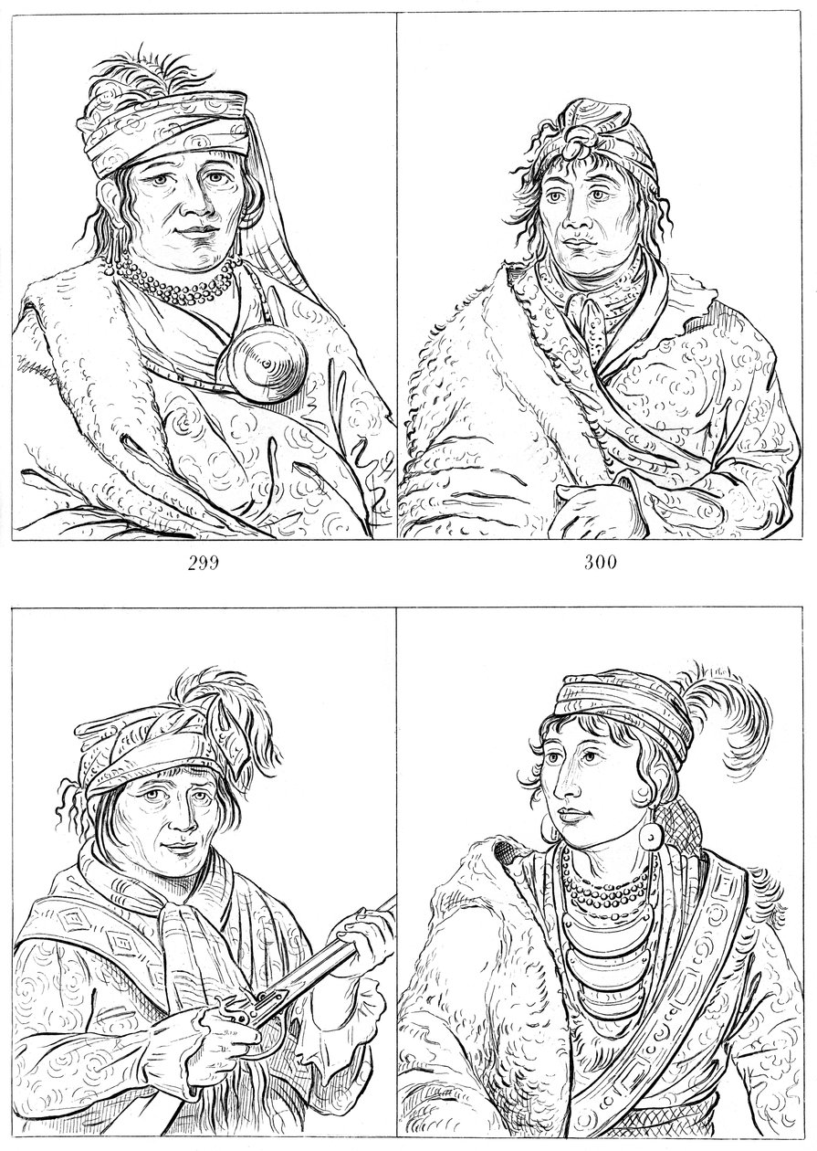 Seminole-päälliköt, Fort Moultrie, Etelä-Carolina, 1837-1838 1841. tekijältä Myers and Co