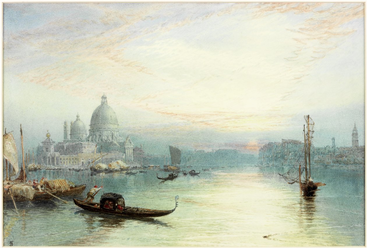Sisäänkäynti Grand Canalille, Venetsia (akvarelli paperille) tekijältä Myles Birket Foster