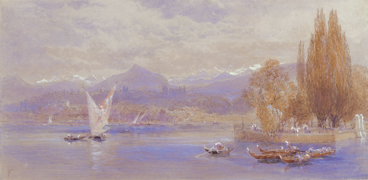 Genevejärvi, 1800-luku tekijältä Myles Birket Foster