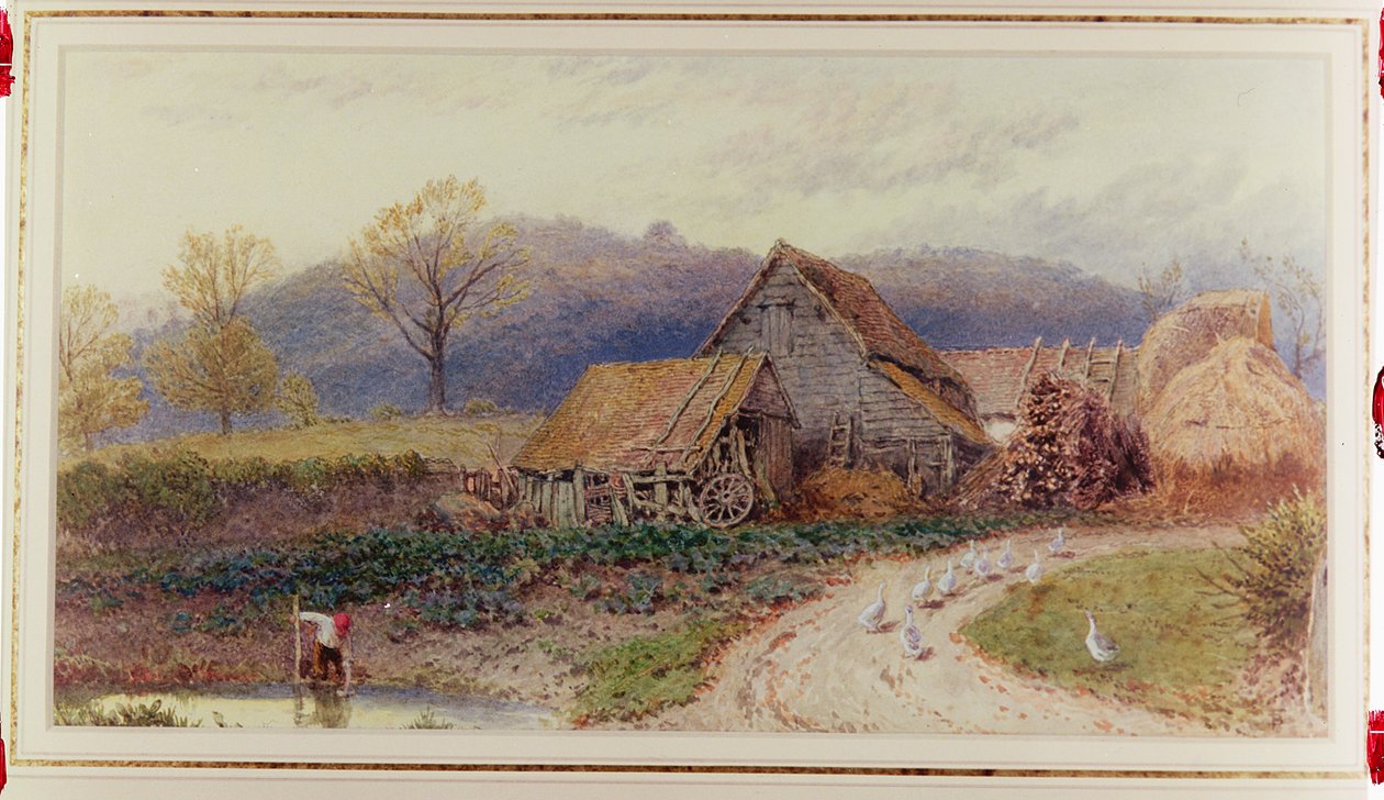 Maisema maatilan kanssa tekijältä Myles Birket Foster