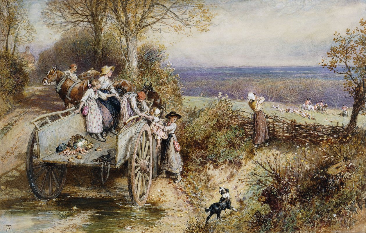 Kurkistus koirakoirille: "Here he tulevat", tekijältä Myles Birket Foster