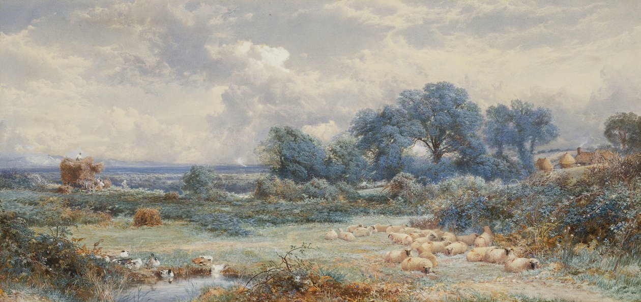 Näkymä Holmwood Commonille, Surrey, tekijältä Myles Birket Foster