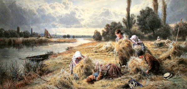 Haymakers (akvarelli paperille) tekijältä Myles Birket Foster