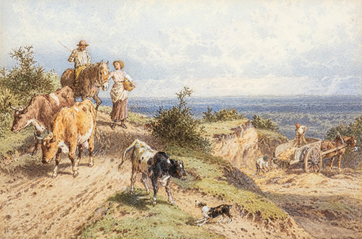Kotiinpaluu (akvarelli) tekijältä Myles Birket Foster